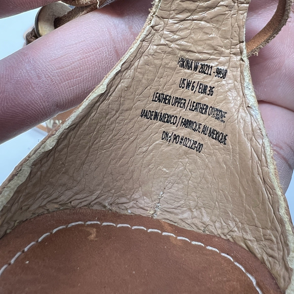 OLUKAI Hikina Brown Leather Strappy Flat Sandals Women's Size 6 Huarache Beach - Picture 8 of 9